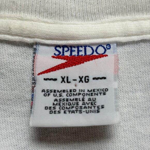 Vintage 90s Speedo Size XL No Pain No Peaches Single Stitch T Shirt - Picture 2 of 8